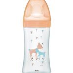 Dodie – Biberon verre Sensation+ (0-6 M) 3 vitesses débit 2 – Beige biche – 270 ml