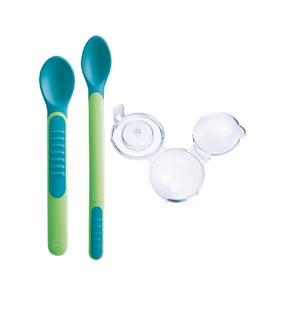 Mam Baby Cuilleres avec Couvercles sensibles +6m