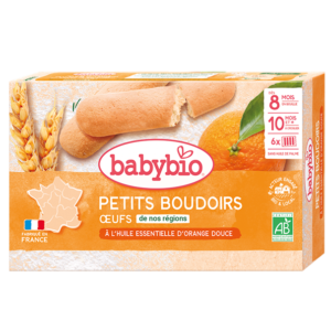 BABYBIO Petits Boudoirs à l’huile Essentielle d’orange Douce 120G