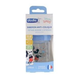 DODIE BIBERON MULTI PERFOREE ANTI-COLIQUE BLEU 150ML D1 REF 0392