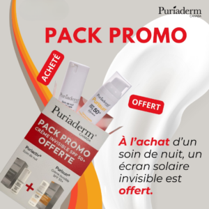 PURIADERM PACK PURIACTIV SOIN NUIT 30ML + PURISUN ECRAN INVISIBLE SPF50+ 50ML