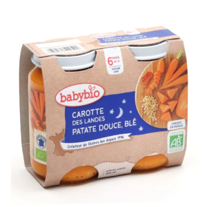 BABYBIO PETIT POT CAROTTE DES LANDES PATATE DOUCE BLE 2*200G