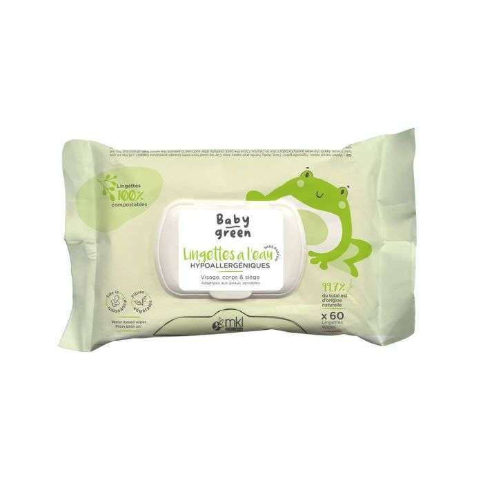 mkl-baby-green-lingettes-a-l-eau-hypoallergenique-pack-de-60
