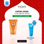 VICHY CAPITAL SOLEIL CREME ANTI-BRILLANCE TOUCHER SEC INVISIBLE 50ML + APRES SOLEIL 100ML OFFERT
