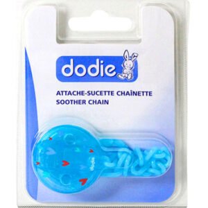 DODIE ATTACHE SUCETTE CHAINETTE ROSE BLEU TRANSPARENTE