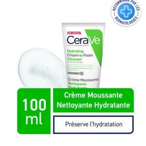 CERAVE CREME MOUSSANTE NETTOYANTE HYDRATANTE PEAUX NORMALES A SECHES 100ML